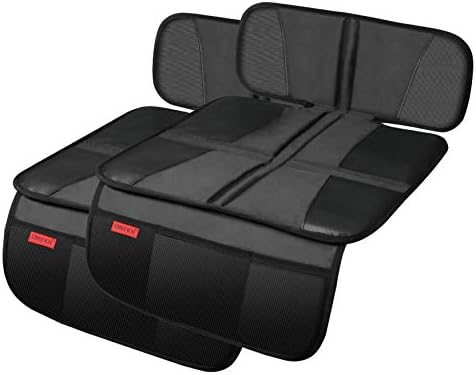 מגן מושב לרכב של Kaiphy - מחצלת הגנת מושב - ריפוד עבה - בד עמיד ועמיד למים, פינות מזוין עור ו -3 כיסים לאחסון שימושי