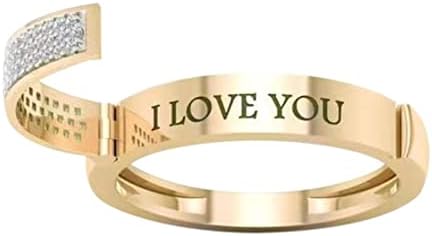 טבעת חבילות לנשים משובץ אופנה פתוח זירקון חריטת טבעת טמפרמנט טבעת כיסוי טבעות טבעות פשוט