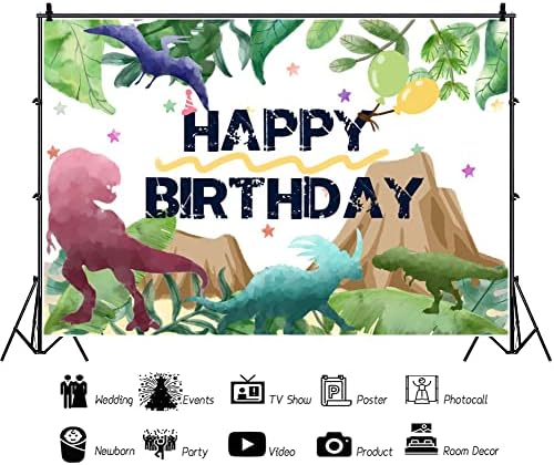 5 על 3 רגל קריקטורה דינוזאור רקע גדול יום הולדת שמח סימן דינוזאור מסיבת יום הולדת קישוטי באנר צילום רקע לילדים דינו יום