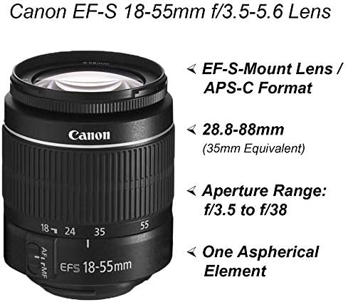 Canon EOS 2000D / REBEL T7 DSLR מצלמה עם עדשת EF-S 18-55 ממ + SANDISK 32GB כרטיס + חצובה + מארז + עדשות WIDEANGLE + צרור אביזר