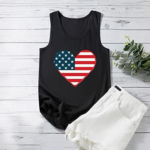 גבירותיי דגל אמריקאי גופיות גופיות נשים 4 ביולי חולצה פטריוטית