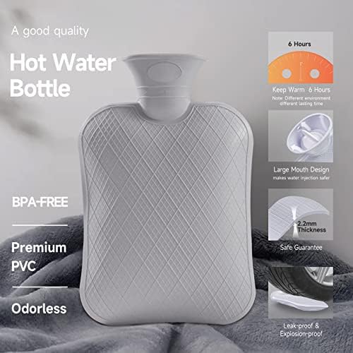Anmia Classic Premium PVC בקבוק מים חמים - 1.7L לטיפול חם וקור, הקלה בכאב וכאב שרירים