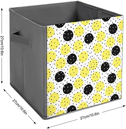 נקודות שחורות צהובות מתקפלות פחי אחסון יסודות קוביות אחסון בדים קופסאות מארגנים עם ידיות