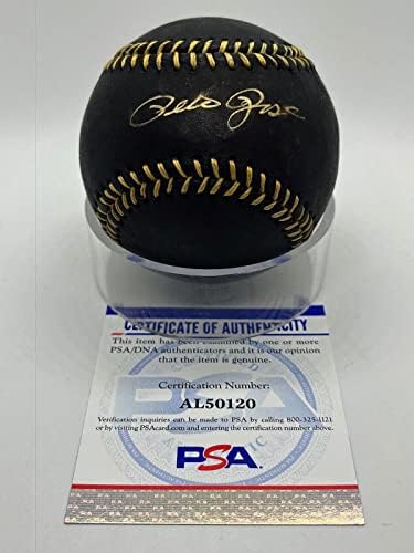 פיט רוז חתום על חתימה רשמית MLB שחור וזהב תחרה בייסבול PSA DNA *20 - כדורי חתימה