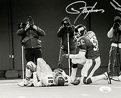 לורנס טיילור חתם על 8X10 ענקים ענקים פיקת קנינגהם צילום JSA ITP - תמונות NFL עם חתימה