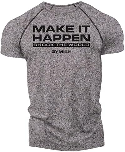 חולצות אימון לגברים, לגרום לזה לקרות להדהים את חולצת הכושר העולמית, חולצת טריקו הרמה מצחיקה