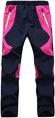 בגדי ילד בגודל 12 חודשים מכנסי טיולים בנות נושמות מכנסי סקי בנים אטומים לרוח עם פליס בחוץ