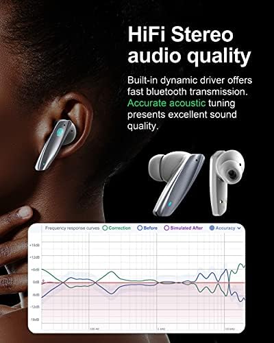 אוזניות Bluetooth סטריאו אלחוטיות אמיתיות עם מארז טעינה, Bluetooth 5.0 אוזניות סטריאו באוזן, מיקרופון מובנה, אוזניות סאונד