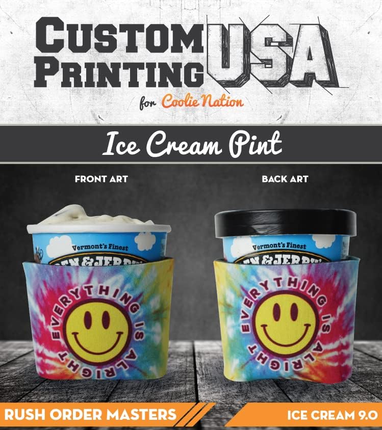 12 יח 'הכל בסדר גלידת סמיילי גלידה חצי ליטר, פנים מאושרות מצחיקות, 12 יח' עניבות חציית גלידת צבע, מתנה לחובב