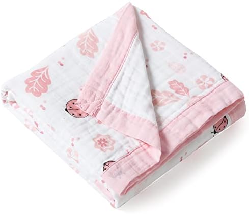 Yebon Proclin Muslin Baby Baby שמיכה/מגבת, שמיכה רכה יותר כותנה לבנים ובנות Ultra Breathible-6 שכבות 43.3