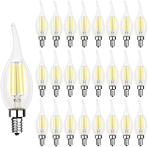 מנורת לד אנרגטית בעלת 24 חבילות, צורת 10, סגנון קצה להבה, שווה ערך 60 וואט, אור יום 5000 אלף, בסיס 12, נורת לד, קרי 90+, אול