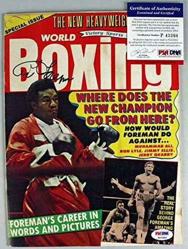 ג ' ורג 'פורמן חתם על מגזין האיגרוף העולמי 1973 עמ' 43360-מגזיני איגרוף חתומים