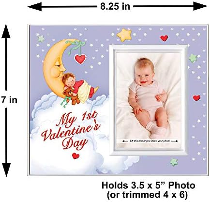 יום האהבה הראשון שלי, מסגרת תמונת חג האהבה 1 של התינוק, מסגרות לתמונות משתלה, מתנה לסבתא, גודל שולחן 8.25 איקס 7 ב