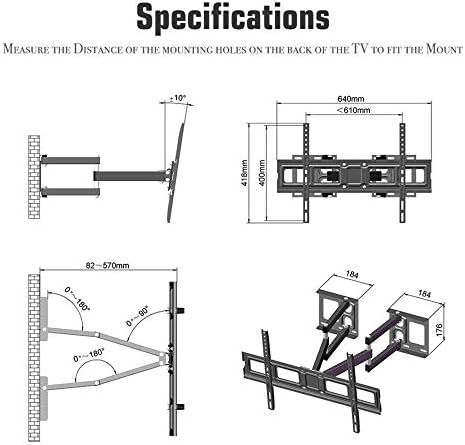קיר טלוויזיה מנירוסטה מייצג מסכים שטוחים עבור רוב הטלוויזיות המעוקלות השטוחות בגודל 32-70 אינץ', מארז קיר טלוויזיה