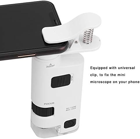 80-120x זום מתכוונן מיקרוסקופ טלפון, עדשת טלפון סלולרית עם קליפ טלפון אוניברסלי