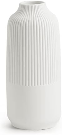 Tciuxyq לבן אגרטל קרמיקה דקורטיבית דקורטיבית אגרטלים מודרניים מודרניים בגובה 10 לגב פמפס, מבטאים ביתיים, מטבח, L