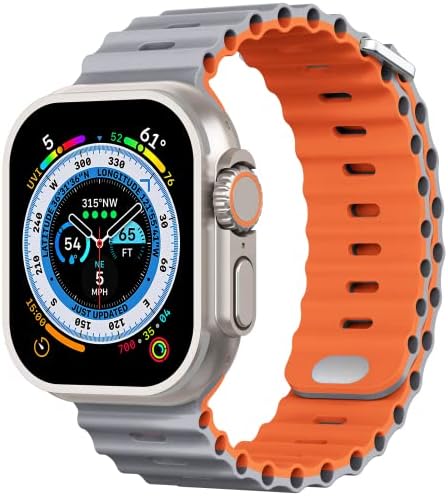AIRPROCE תואם עם Apple Watch להקות אוקיינוס ​​38 ממ 40 ממ 41 ממ 42 ממ 44 ממ 45 ממ 49 ממ, רצועת רצועות סיליקון