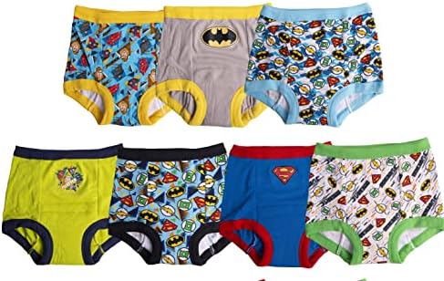 מכנסי אימון בסיר של די. סי קומיקס 3 יחידות, 7 יחידות ו-10 יחידות עם סופרמן, באטמן, וונדר וומן ועוד עם מדבקות מידות 2