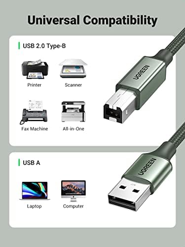 צרור אפור מכור עם כבל מדפסת USB ירוק