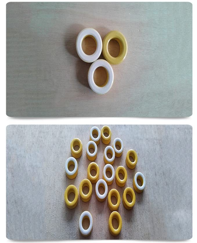 פילקט 50 יחידות טורואיד ליבת טורואיד חנק אבקת ברזל טבעת פריט טבעת 9.4x17.5x4.83 ממ ， צהוב ולבן