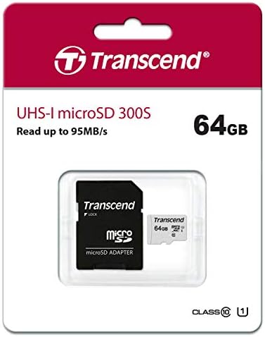 התעלה על 64GB MicroSDXC UHS-I Class 10 U1 כרטיס זיכרון עם מתאם