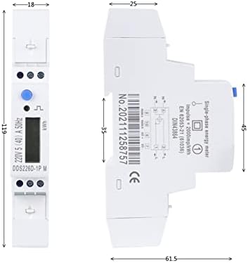 SKXMOD 1P M LCD 50/60 הרץ מד אנרגיה DIN-RAIL חד-פאזי 40A 45A 110V 120V 220V 230V 240V 2000 IMP/kWh