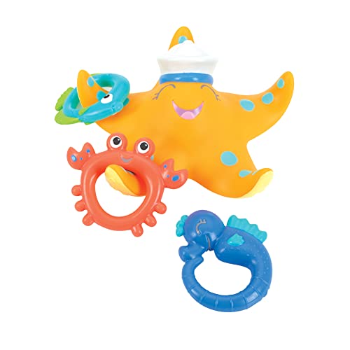 נובי כוכב דגים זורק צעצוע אמבטיה, כולל 3 טבעות זורקים ואמבט בטיחות שומר זרבוב