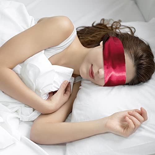 מסכת שינה של מסכת עיניים סאטן 2 יחידות, 157 סמ/62 אינץ 'מתכווננת סאטן מתכווננת כיסויי עיניים סאטן רכות לטיולים, תנומה, מדיטציה