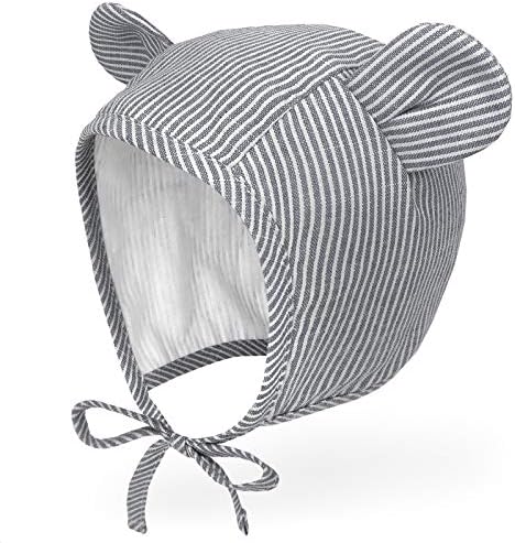 Jellytree Baby Hat Bonnet Muslin מרופד דוב ארנב כובע פסחא כותנה פעוט אופנה כובע כפה ניטרלית, 6M 12m 3 שנים