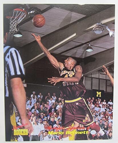 מריו בנט חתמה על חתימה אוטומטית 1995 טירונים חתימה 8x10 כרטיס כדורסל - תמונות NBA עם חתימה