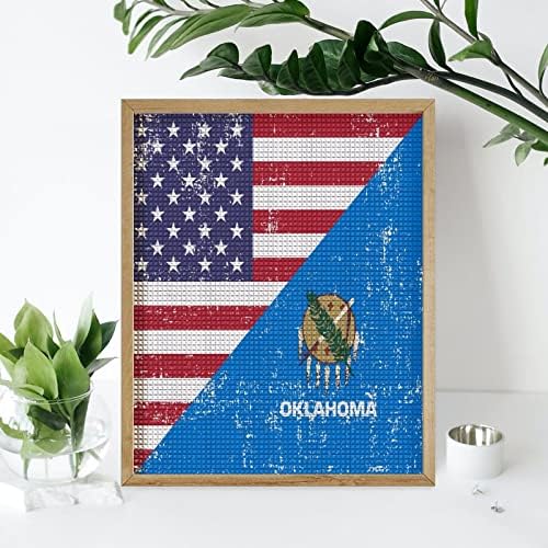 אמריקה אוקלהומה מדינת דגל יהלומי ציור ערכת אמנות תמונות עשה זאת בעצמך תרגיל מלא בית אביזרי מבוגרים מתנה עבור בית