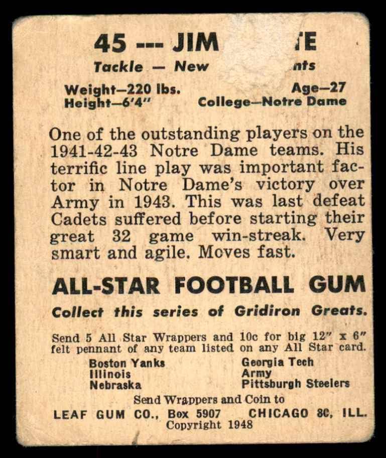 1948 עלה 45 ג'ים לבן ניו יורק ענקים-FB Good Giants-FB