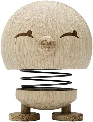 Hoptimist - עיצוב סקנדינבי - בינונית דו -עץ עשויה מעץ - גובה 10 סמ, קוטר 7.5 סמ - אלון גולמי