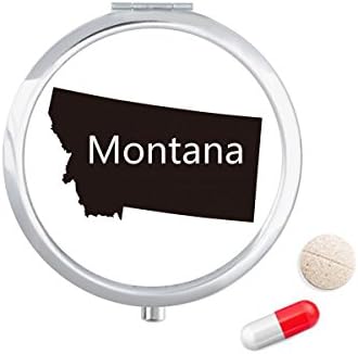 מונטנה אמריקה ארהב מפת מתאר גלולת מקרה כיס רפואת אחסון תיבת מיכל מתקן