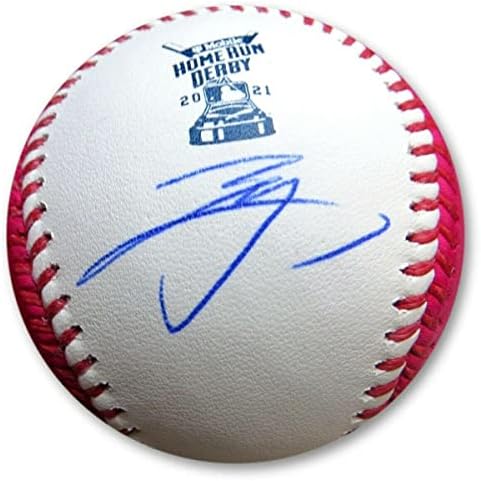 Shohei Ohtani חתום על חתימה 2021 HR דרבי בייסבול כסף כסף MLB קנאים - כדורי בייסבול עם חתימה