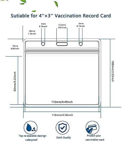10 מארז - מגן כרטיס חיסון מפלסטיק שקוף 4 6 אינץ ' עבור תג חיסון לבקרת מחלות, תג אופקי 3 על 4 עמיד למים הייתי שם שרוול מחזיק