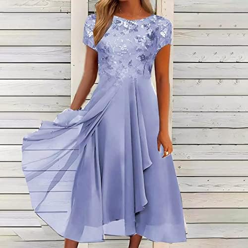 שמלות fqzwong midi לנשים קיץ אלגנטי חוף אלגנטיות זורמות זורמות.