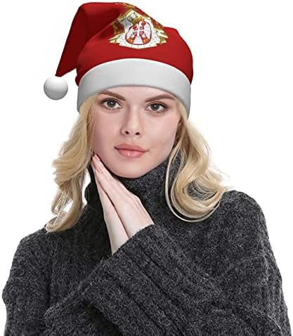 זלטאס מעיל של זרועות של סרביה חג המולד כובע למבוגרים רך נוח סנטה כובעי חג המולד לשנה חדשה חג ספקי צד
