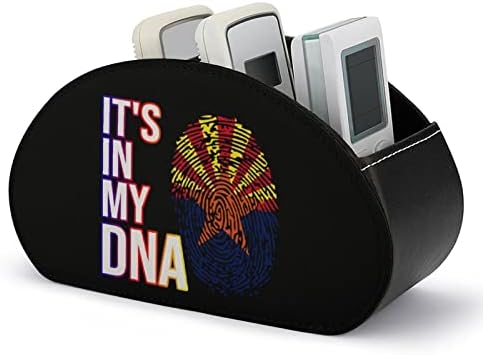 זה ב- DNA שלי אריזונה סטייט דגל עור PU טלוויזיה מחזיקי שולטת בשלט רחוק מארגן שולחן עבודה של תיבת האחסון עם 5 תא עם 5 תא