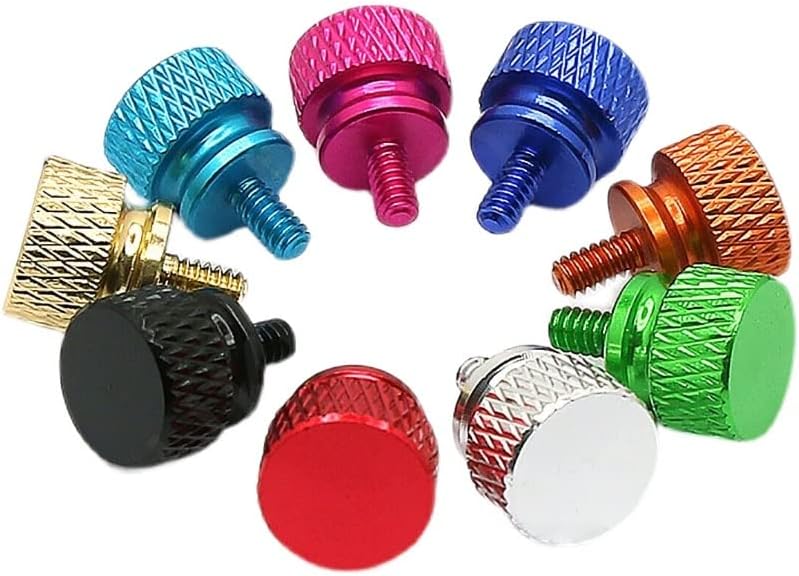 10 יחידות 632 * 6 סגסוגת אלומיניום צבעונית שלב צבעוני הידק יד הידקה בורג ברגי יד ראש שטוחים לברגי מחשב DIY