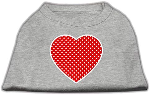 מוצרי חיות מחמד של מיראז 'אדום שוויצרי נקודה שוויצרית לב חולצה הדפסת מסך לב, 3x-גדול, אדום