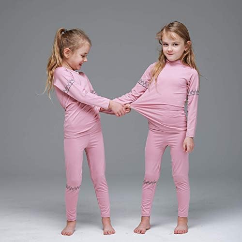 מיני פעוטות בנות בנות בנות צמר צמר תחתונים רכים תחתונים תרמיים שכבת בסיס ארוך ג'ון סט פיג'מה