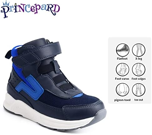 נעליים אורטופדיות לילדים, נעלי ספורט מתקנות גבוהות עם קשת ותמיכה בקרסול לרגליים שטוחות של בנות ובנים, סוליות