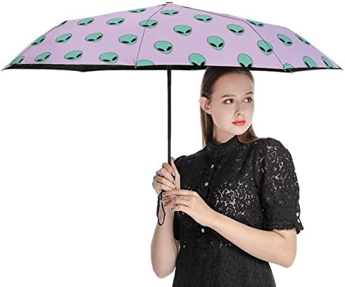 מטריית נסיעות ראש זר ירוק אטום לרוח 3 קפלים מטרייה מתקפלת אוטומטית לגברים נשים
