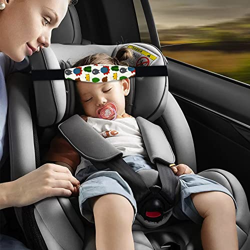 3 חתיכות תינוק רכב מושב ראש תמיכה-ראש להקת רצועת משענת ראש, שינה קלע שינה איתור עבור תינוקות ופעוטות חמוד דפוס ילדים