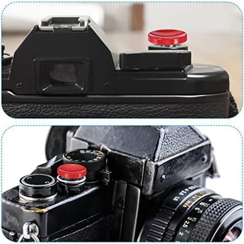כפתור תריס מצלמה של Patikil, 3 חבילות כפתור שחרור תריס רך כפתור מצלמת נחושת טהורה, אדום/שחור/זהוב