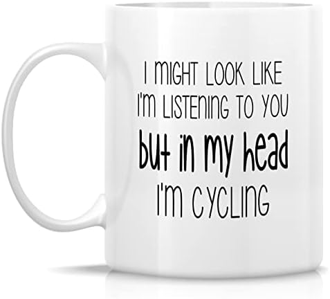 מצחיק ספל-בראש שלי אני רכיבה על אופניים אופני אופניים מחזור רוכב אופניים 11 עוז קרמיקה קפה ספלי-מצחיק, סרקזם, סרקסטי