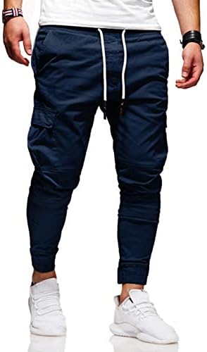 מכנסי מטען של רונגקאי גברים מכנסי טרנינג כותנה רצים ספורט מכנסיים ארוכים מכנסיים ארוכים