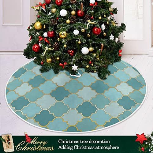 Oarencol גיאומטרי דפוס דפוס עץ חג המולד חצאית עץ חג המולד 36 אינץ