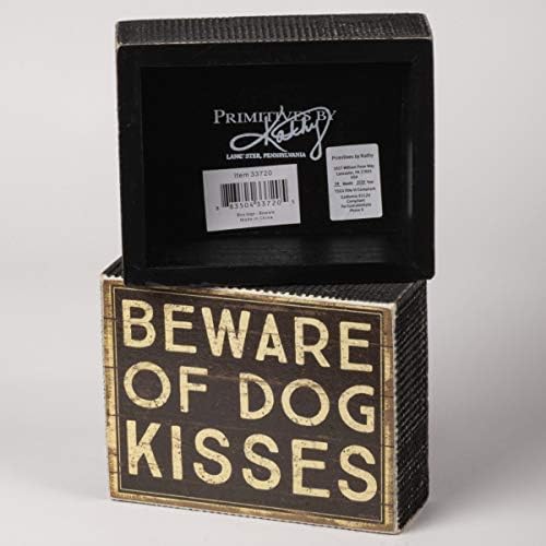 פרימיטיבים מאת קתי 33720 שלט קופסא קלאסי, היזהרו מנשיקות כלבים
